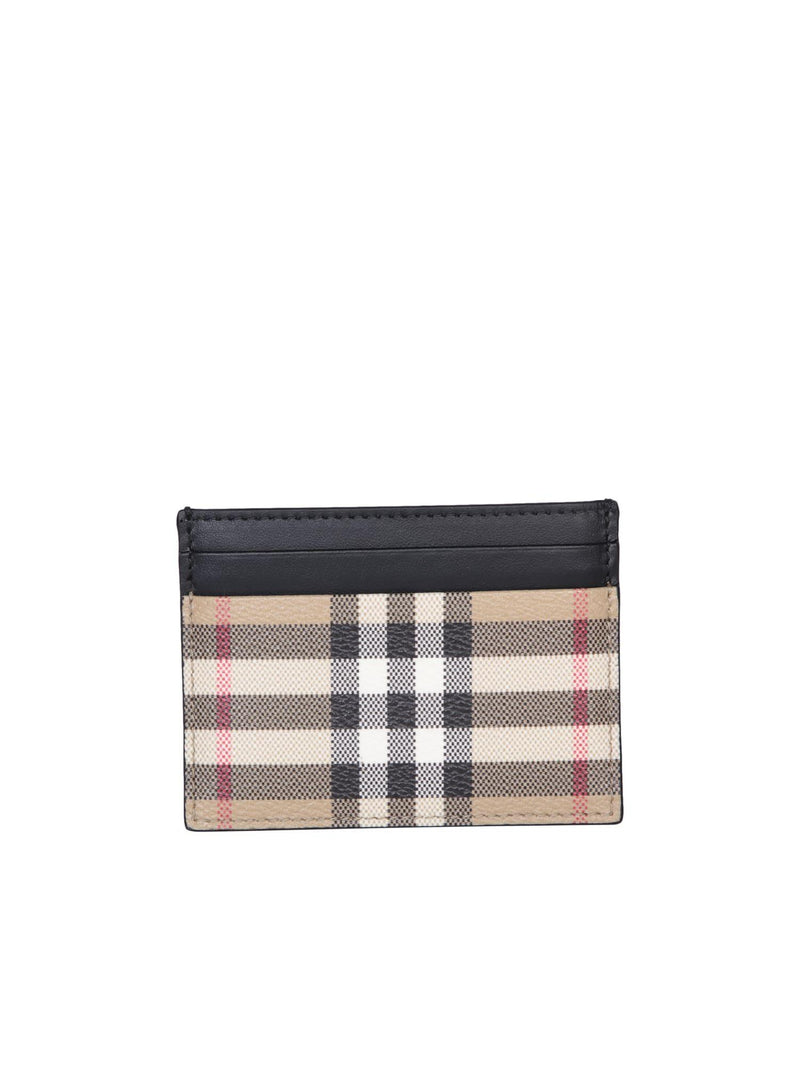 Burberry Sandon Check Motif Black Cardholder - Men - Piano Luigi