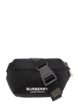 Burberry sonny Black Fanny Pack With Contrasting Logo Print In Nylon Man - Men - Piano Luigi