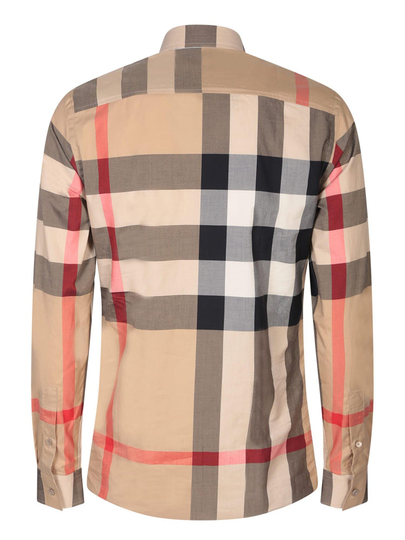 Burberry Summerton Check Motif Beige Shirt - Men - Piano Luigi