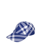 Burberry Tartan Pattern Blue Hat - Men - Piano Luigi