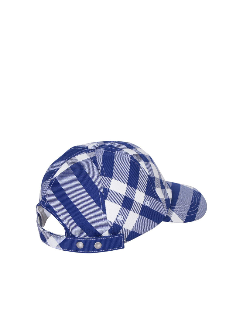 Burberry Tartan Pattern Blue Hat - Men - Piano Luigi