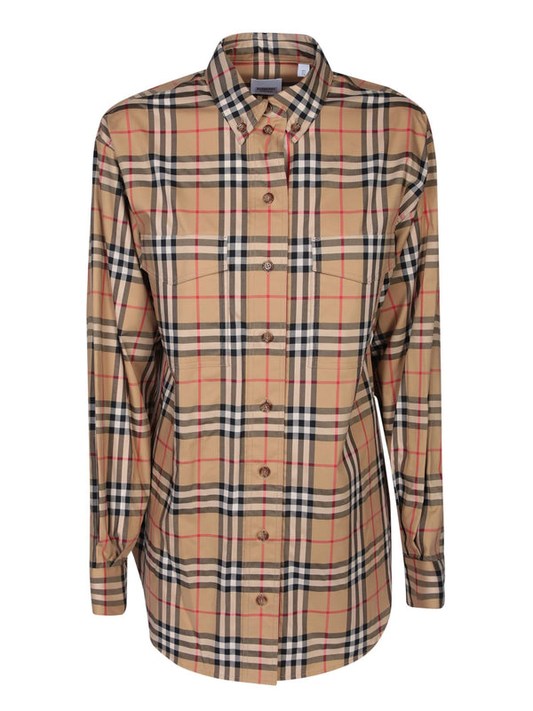 Burberry Turnstone Check Motif Beige Shirt - Women - Piano Luigi