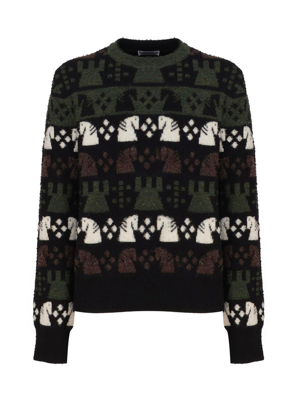 Burberry Wool Blend Sweater With Checkered Pattern - Men - Piano Luigi