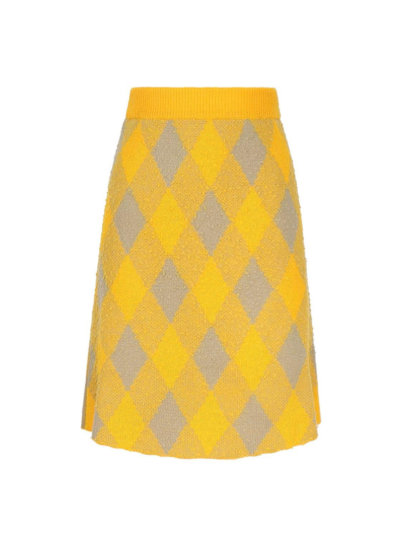 Burberry Wool Skirt With Argyle Pattern - Women - Piano Luigi