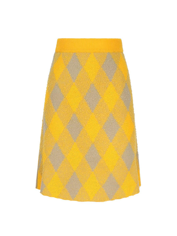 Burberry Wool Skirt With Argyle Pattern - Women - Piano Luigi