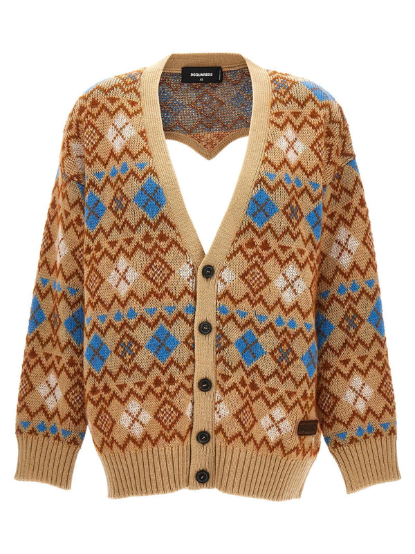 Dsquared2 heart Vintage Shetland Cardigan - Women - Piano Luigi