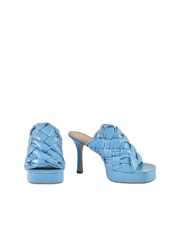 Bottega Veneta Womens Sky Blue Shoes - Women - Piano Luigi