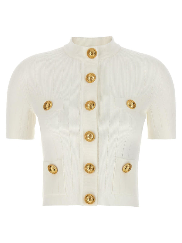 Balmain Logo Buttons Cardigan - Women - Piano Luigi