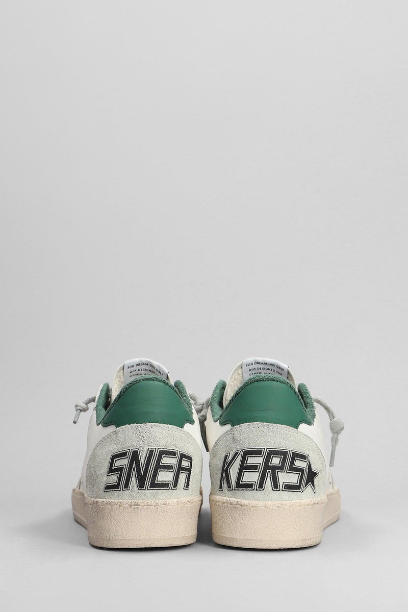 Golden Goose Ball Star Sneakers In White Suede And Leather - Men - Piano Luigi