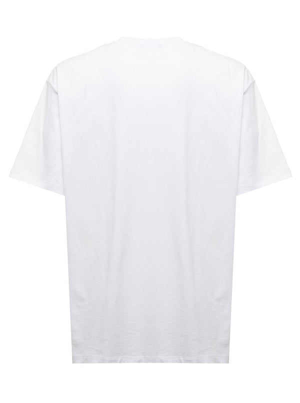 Balmain Mans White Cotton T-shirt With Coin Flock Print - Men - Piano Luigi