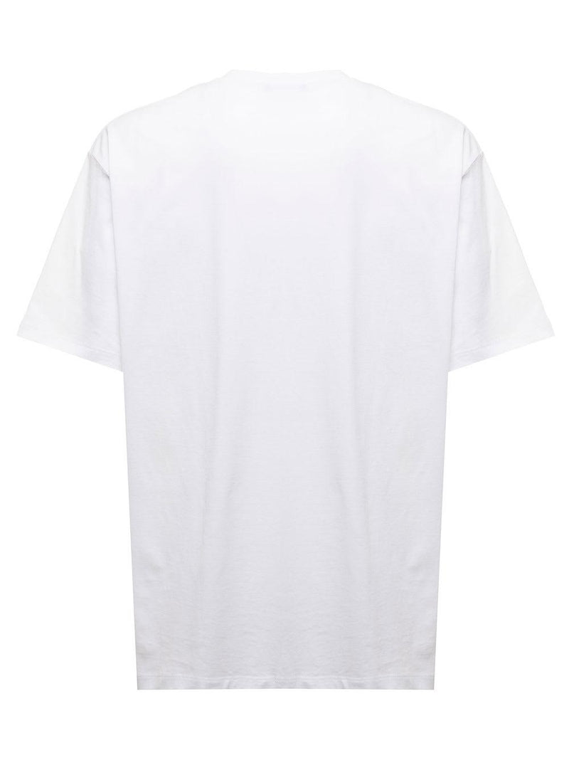 Balmain Mans White Cotton T-shirt With Coin Flock Print - Men - Piano Luigi