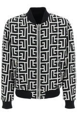 Balmain Rib Trim All-over Logo Bomber - Men - Piano Luigi