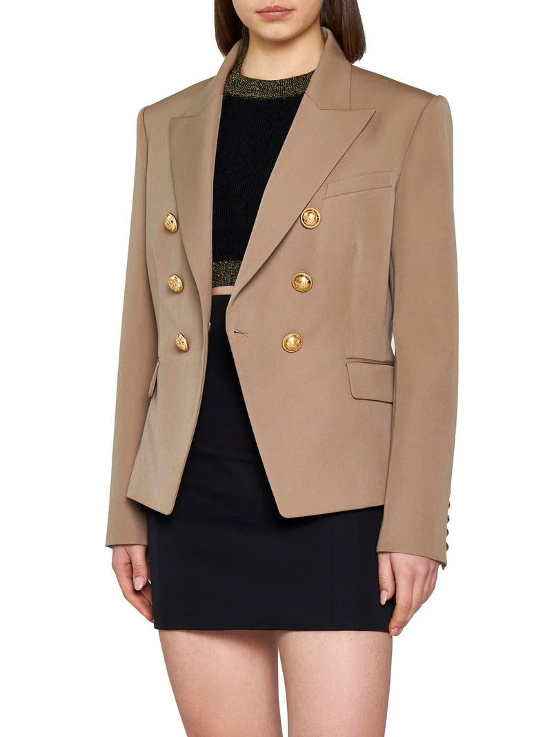 Balmain Beige Wool Blazer Jacket - Women - Piano Luigi