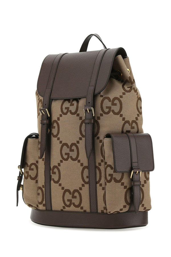 Gucci Multicolor Jumbo Gg Fabric And Leather Backpack - Men - Piano Luigi