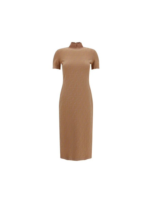 Fendi Beige ff Midi Dress - Women - Piano Luigi