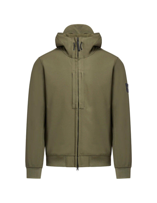 Stone Island Soft Shell-r_e.dye Technology Jacket In Green Recycled Polyester - Men - Piano Luigi