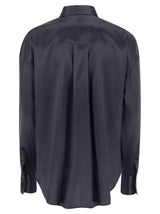 Brunello Cucinelli Stretch Silk Satin Shirt With Shiny Pockets - Women - Piano Luigi