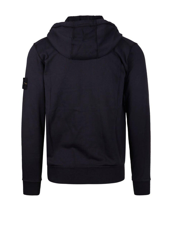 Stone Island Compass Patch Zipped Hoodie - Men - Piano Luigi