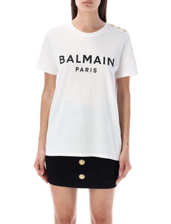 Balmain Flocked Paris T-shirt - Women - Piano Luigi