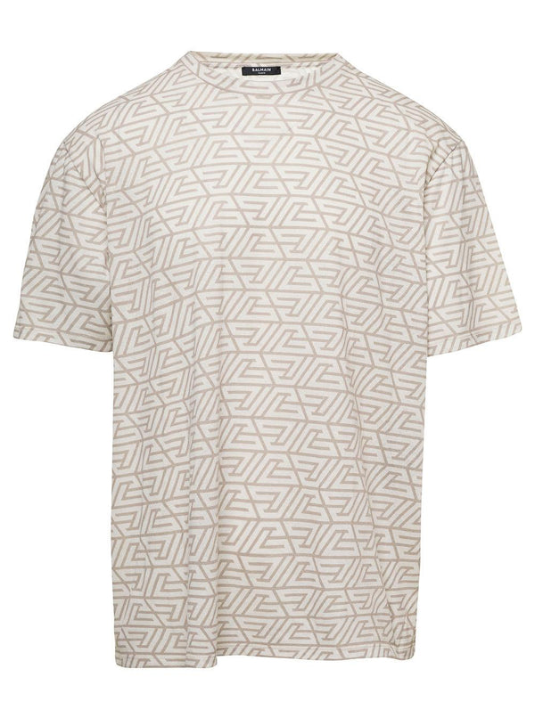 Balmain Pyramid Monogram T-shirt- Bulky Fit - Men - Piano Luigi