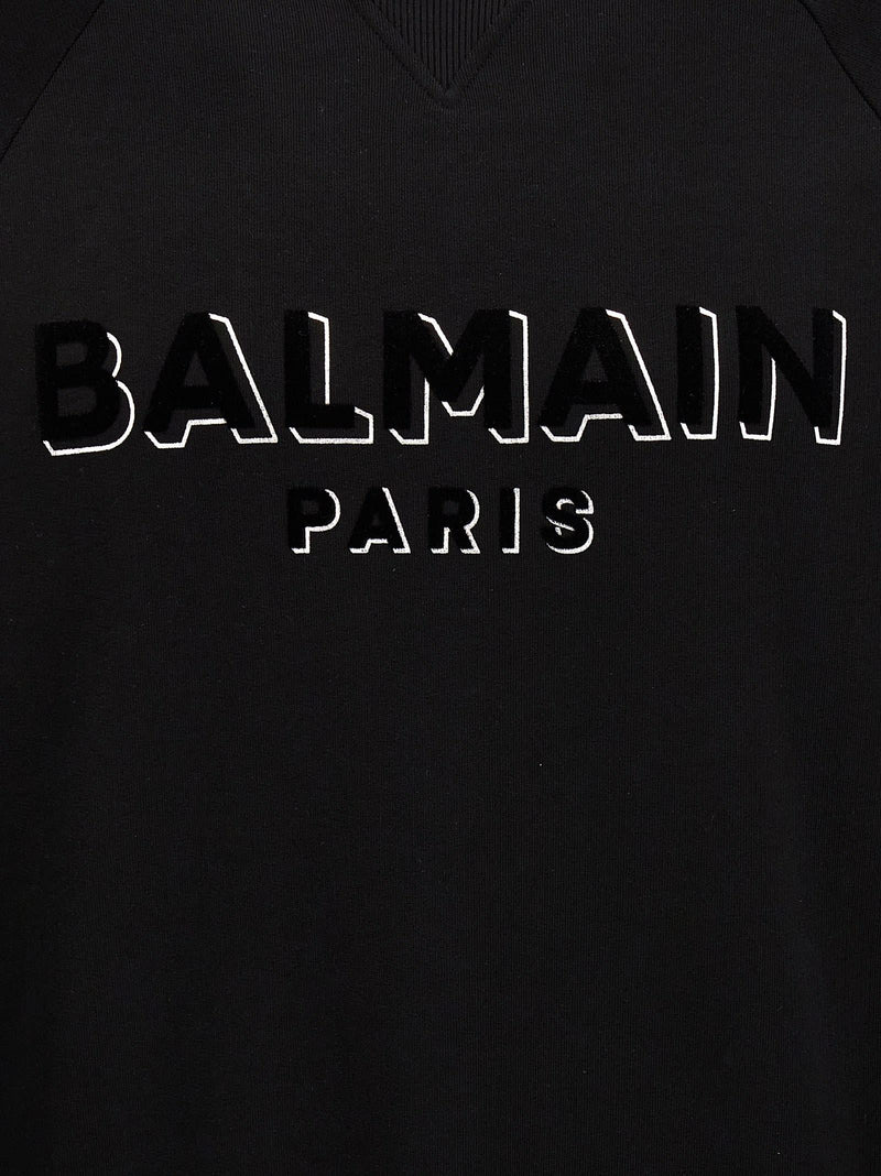 Balmain Flocked Logo Sweatshirt - Men - Piano Luigi