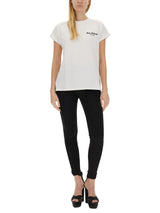 Balmain Flocked Logo T-shirt - Women - Piano Luigi