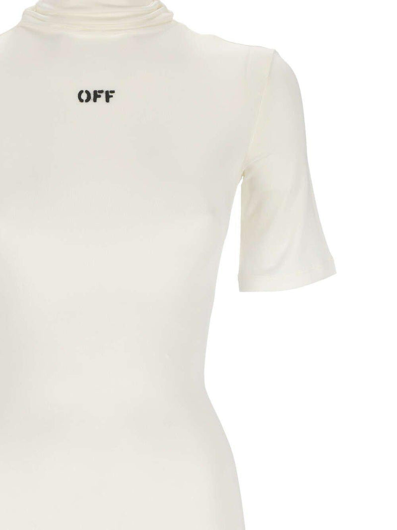 Off-White Logo Printed Turtleneck Top - Women - Piano Luigi