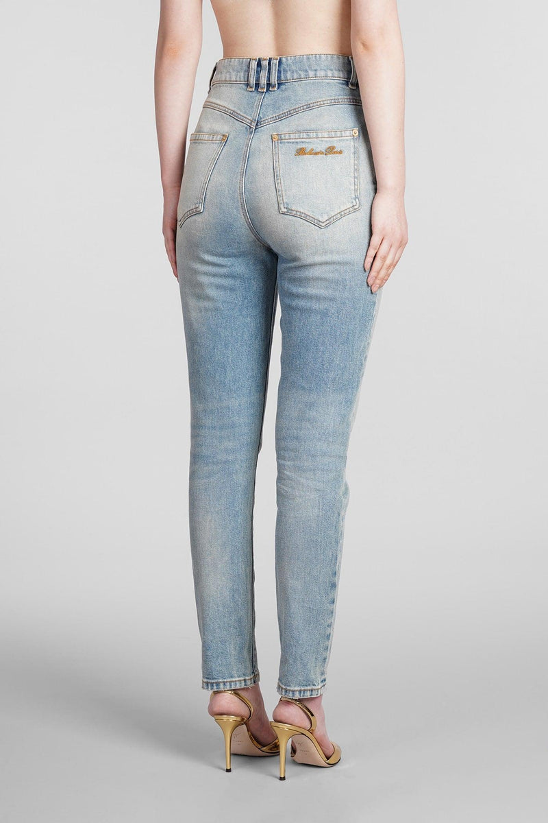 Balmain Jeans In Blue Cotton - Women - Piano Luigi