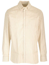 Golden Goose White/beige Striped Shirt - Men - Piano Luigi