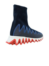 Christian Louboutin Blue Fabric Sharky Sock Sneakers - Women - Piano Luigi