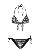 Balmain Logo Glitter-embellished Triangle Bikini Set - Women - Piano Luigi