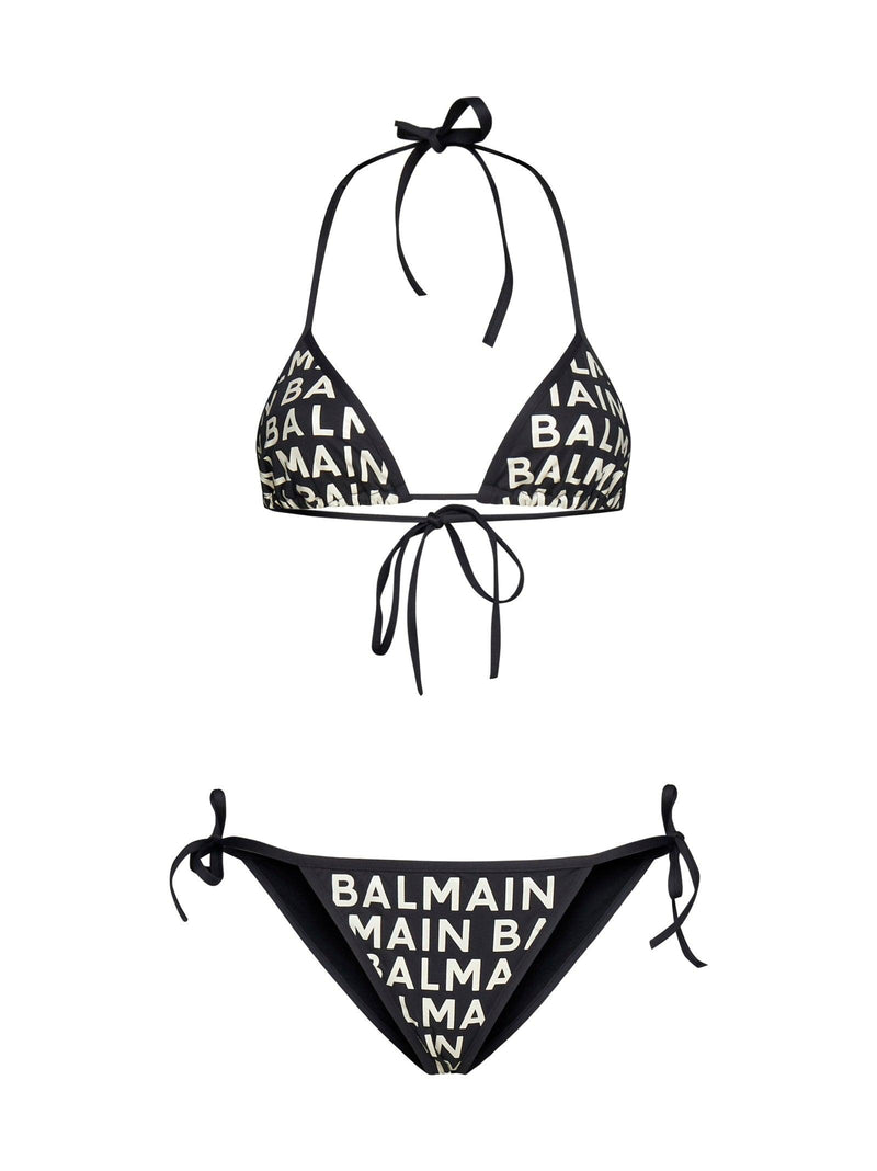 Balmain Logo Glitter-embellished Triangle Bikini Set - Women - Piano Luigi