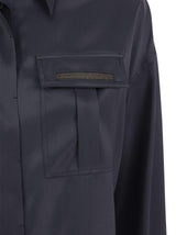 Brunello Cucinelli Stretch Silk Satin Shirt With Shiny Pockets - Women - Piano Luigi