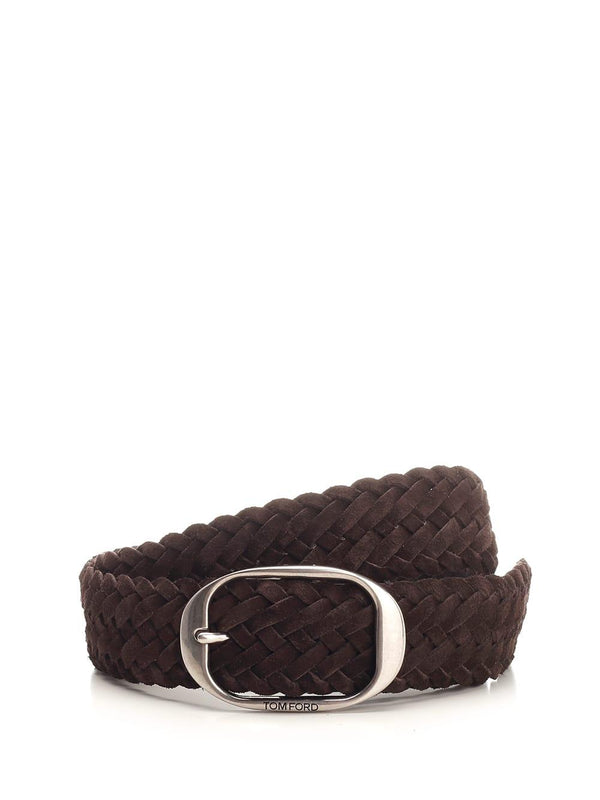 Tom Ford Woven Belt With Oval Buckle - Men - Piano Luigi