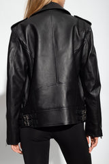 Dsquared2 Black Leather Boyfriend Jacket - Women - Piano Luigi