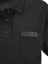 Brunello Cucinelli Lightweight Cotton Jersey Polo Shirt With Precious Button Tab - Women - Piano Luigi