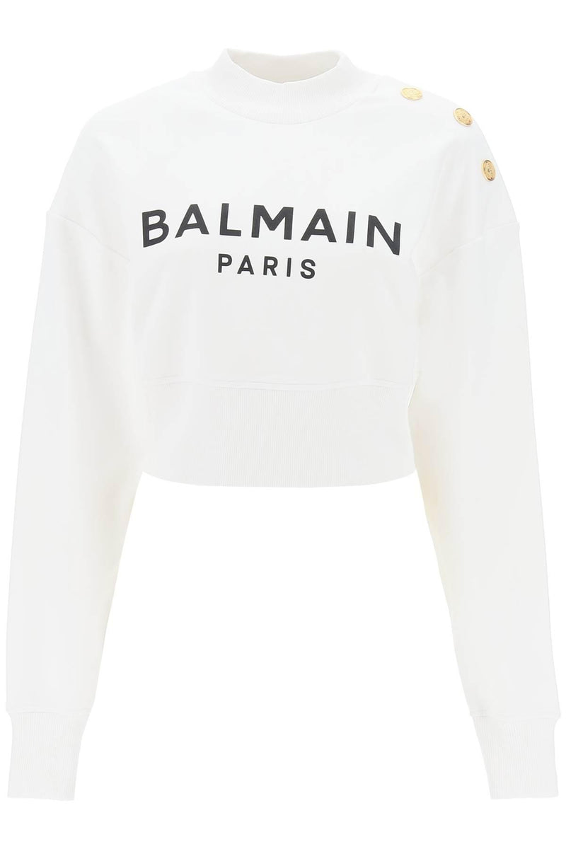 Balmain Logo Cropped Sweatshirt - Women - Piano Luigi