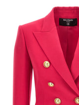 Balmain Double-breasted Blazer With Logo Buttons - Women - Piano Luigi