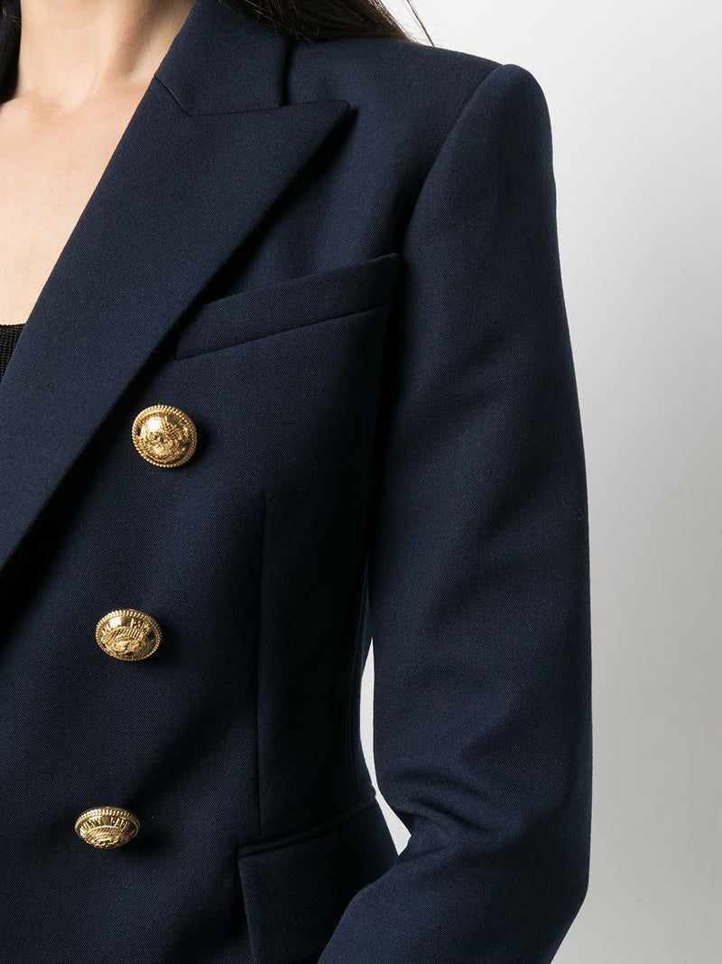 Balmain Double-breasted Blue Viscose Blazer - Women - Piano Luigi