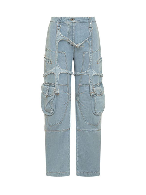 Off-White Bleached Cargo Jeans - Women - Piano Luigi