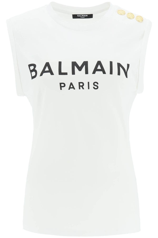 Balmain T-shirt Cotton Tank Top - Women - Piano Luigi