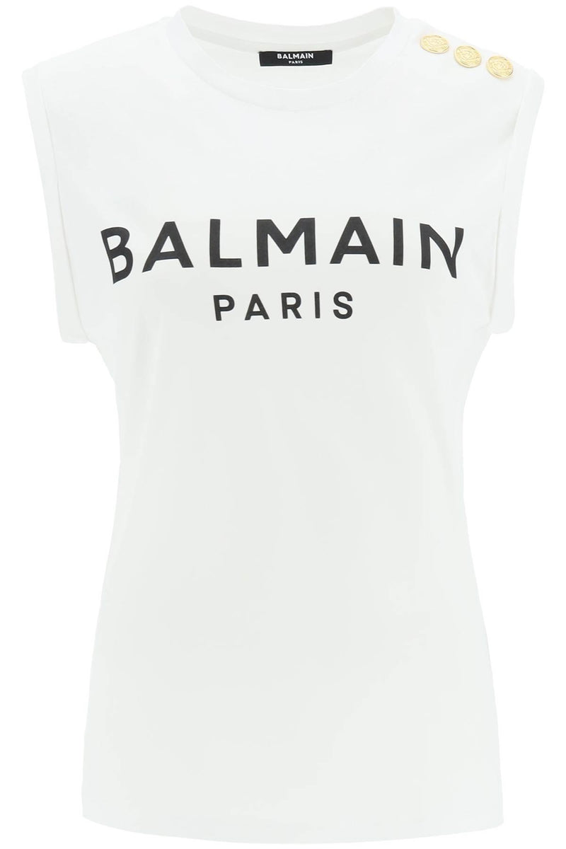 Balmain T-shirt Cotton Tank Top - Women - Piano Luigi