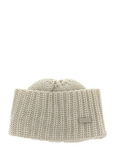 Saint Laurent Knitted White Beanie - Women - Piano Luigi