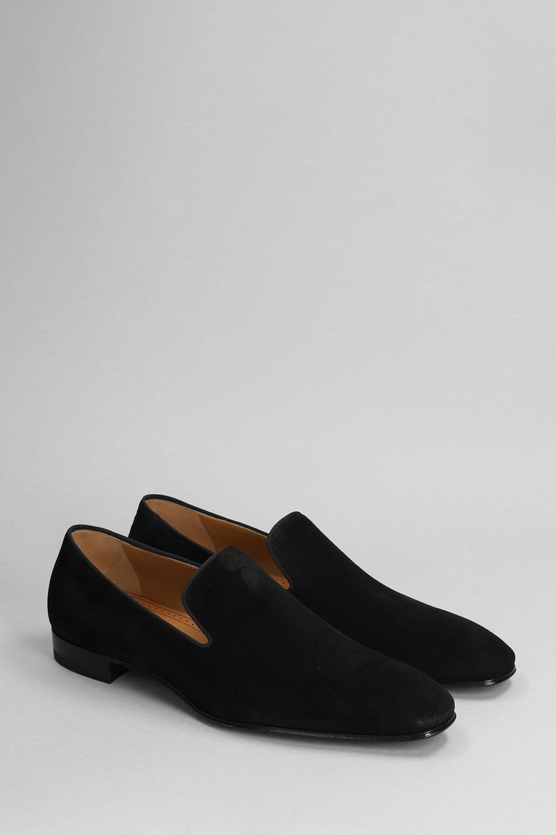 Christian Louboutin Dandelion Flat Loafers In Black Suede - Men - Piano Luigi