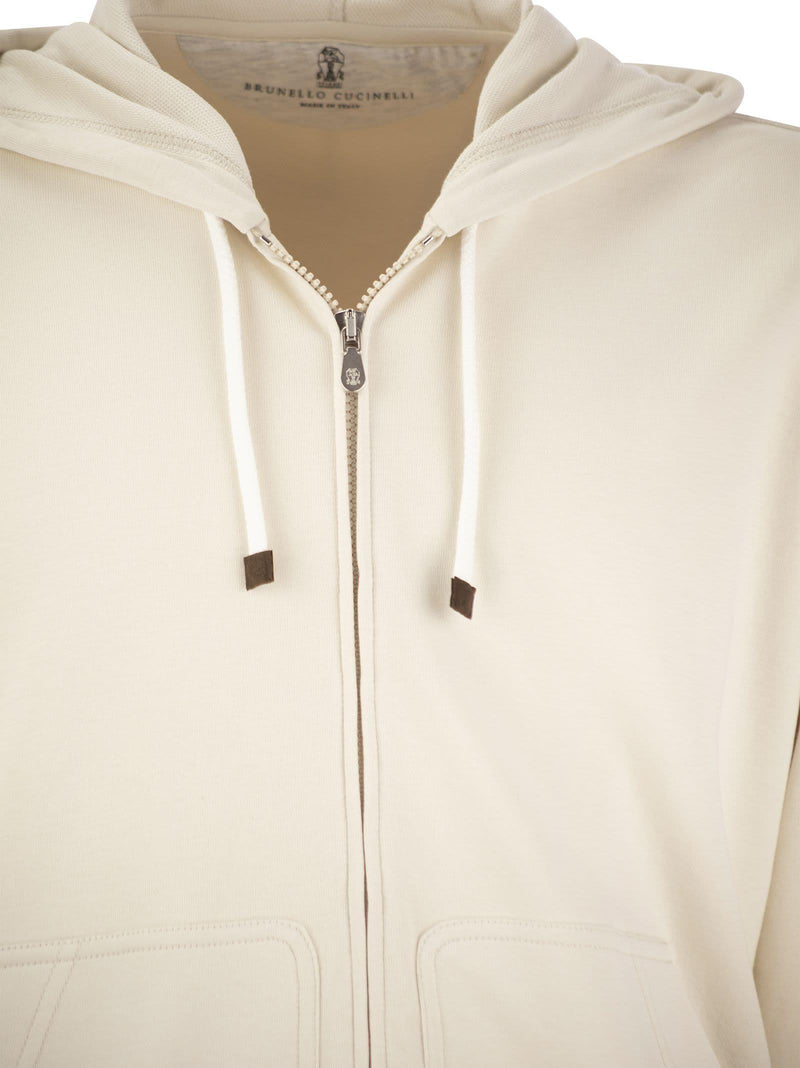 Brunello Cucinelli Techno Cotton Interlock Zip-front Hooded Sweatshirt - Men - Piano Luigi