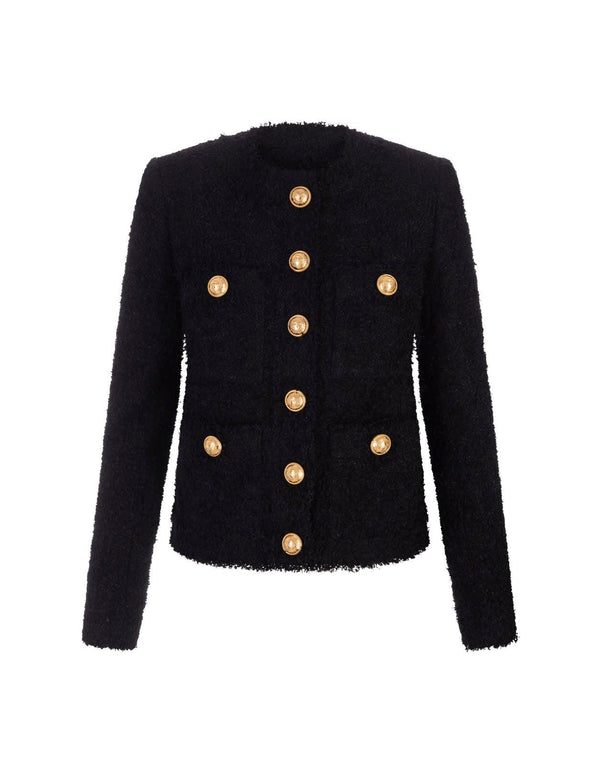 Balmain Black Tweed Tailored Blazer - Women - Piano Luigi