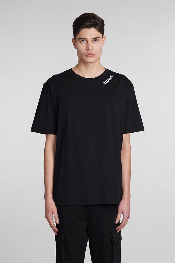 Balmain T-shirt In Black Cotton - Men - Piano Luigi