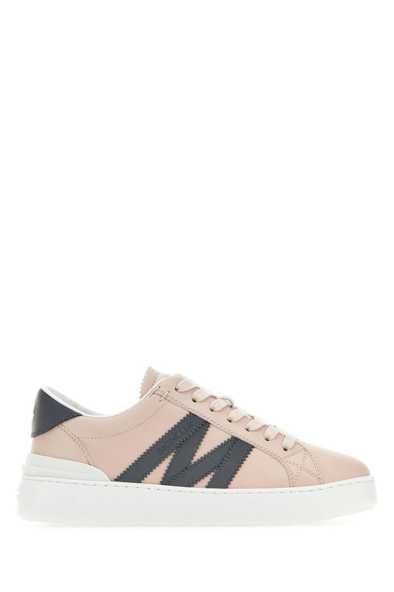 Moncler Pastel Pink Leather Monaco M Sneakers - Women - Piano Luigi