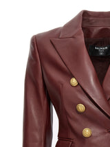 Balmain In Bordeaux Leather - Women - Piano Luigi