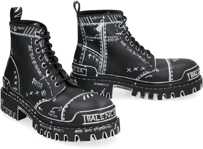 Balenciaga Strike Lace-up Ankle Boots - Men - Piano Luigi